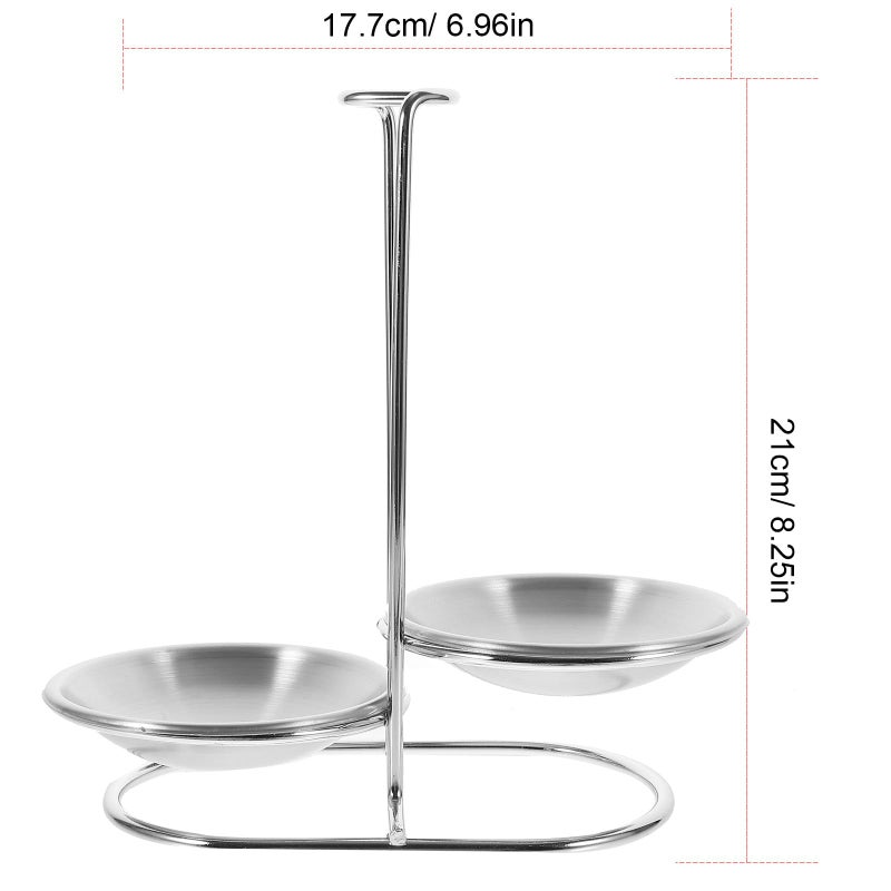 Stainless Steel Spoon Rest with Dual Bowls Chopstick Holder for Kitchen Hot Pot - Image 3