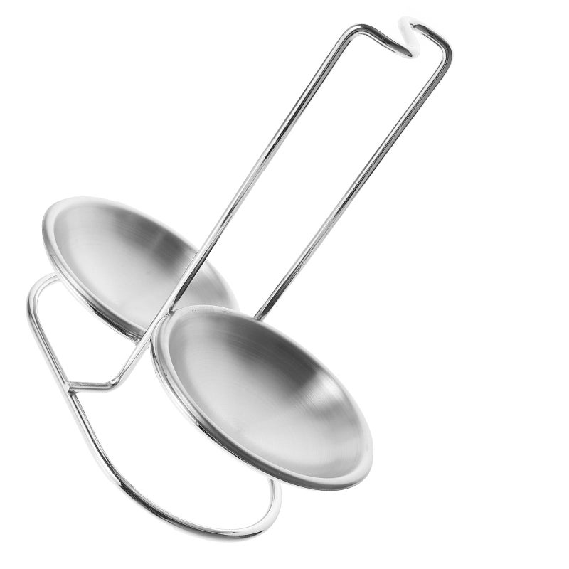 Stainless Steel Spoon Rest with Dual Bowls Chopstick Holder for Kitchen Hot Pot - Image 2