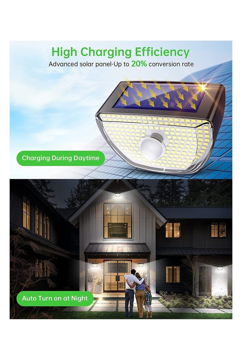 Zikra Solar Lights Outdoor, Motion Sensor Solar Wall Lights with 3 Lighting Modes, 200 LED Outdoor Solar Lights Suitable for Garden, Patio, Yard, Fence, Deck, IP65 Waterproof, 2 Pack - Image 3