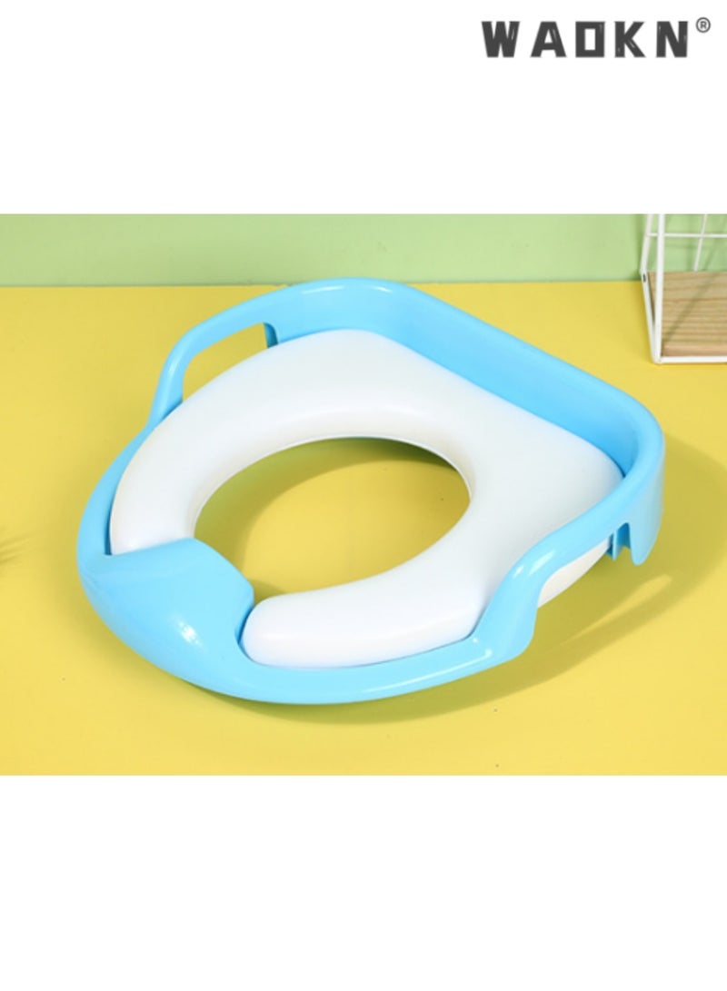WAOKN Children's Toilet Seat with Handles,Anti-slip Baby Potty Training Seat, Comfortable and Secure for Kids, Easy to Install Potty Training Aid, Ideal for Toddlers, Hygienic and Durable Toilet Ring  - Image 1