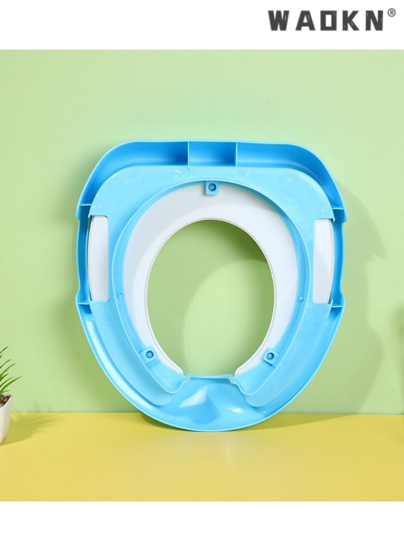 WAOKN Children's Toilet Seat with Handles,Anti-slip Baby Potty Training Seat, Comfortable and Secure for Kids, Easy to Install Potty Training Aid, Ideal for Toddlers, Hygienic and Durable Toilet Ring  - Image 3