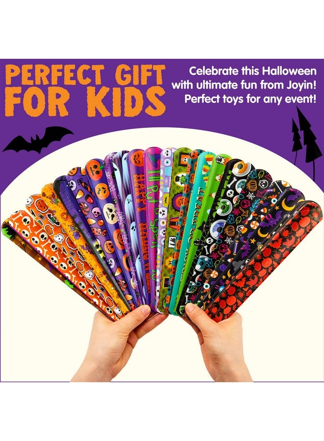 JOYIN 100 PCS Halloween Slap Bracelets for Kids, Halloween Bracelets Bulk for Girls Boys Gifts, Friendship Bracelets Snap Bracelets for Halloween Party Favors Goodie Bag Fillers - Image 5