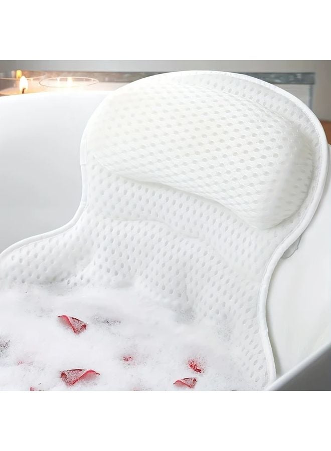 Grey Luxury 4D Air Mesh Spa Bath Pillow Hypoallergenic Non Slip Quick Dry Machine Washable - Image 2
