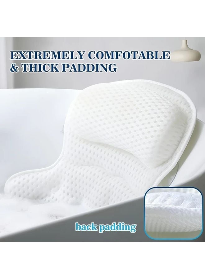 Grey Luxury 4D Air Mesh Spa Bath Pillow Hypoallergenic Non Slip Quick Dry Machine Washable - Image 3