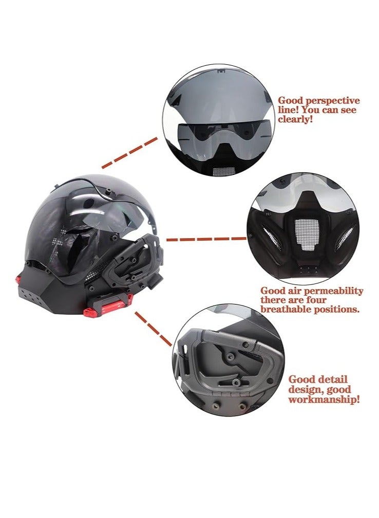 general Men's Punk Mask Cosplay, Adult Gothic Future Mask Helmet LED Light Technology Costume Mask, Costume Mask - Image 4