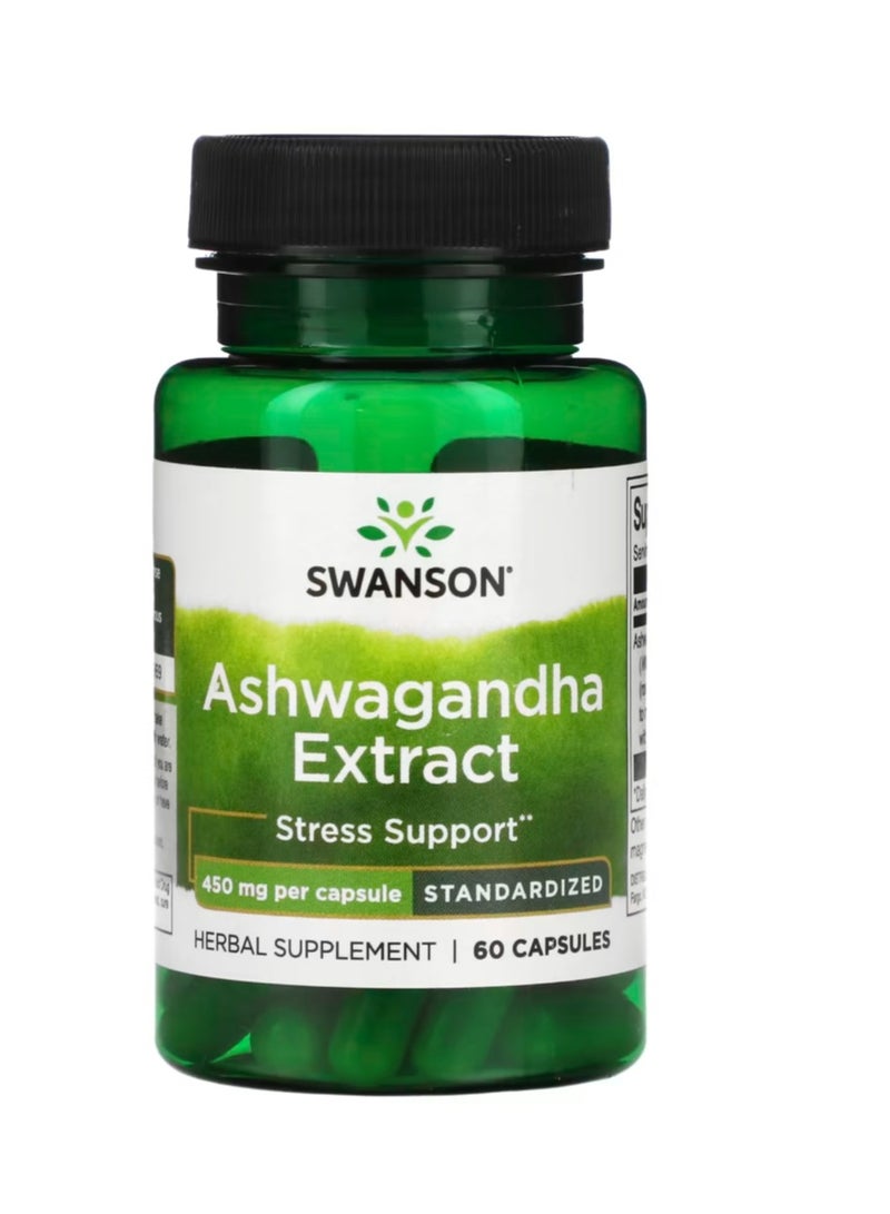 SWANSON Ashwagandha Extract Standardized 450 mg 60 Capsules  - Image 1