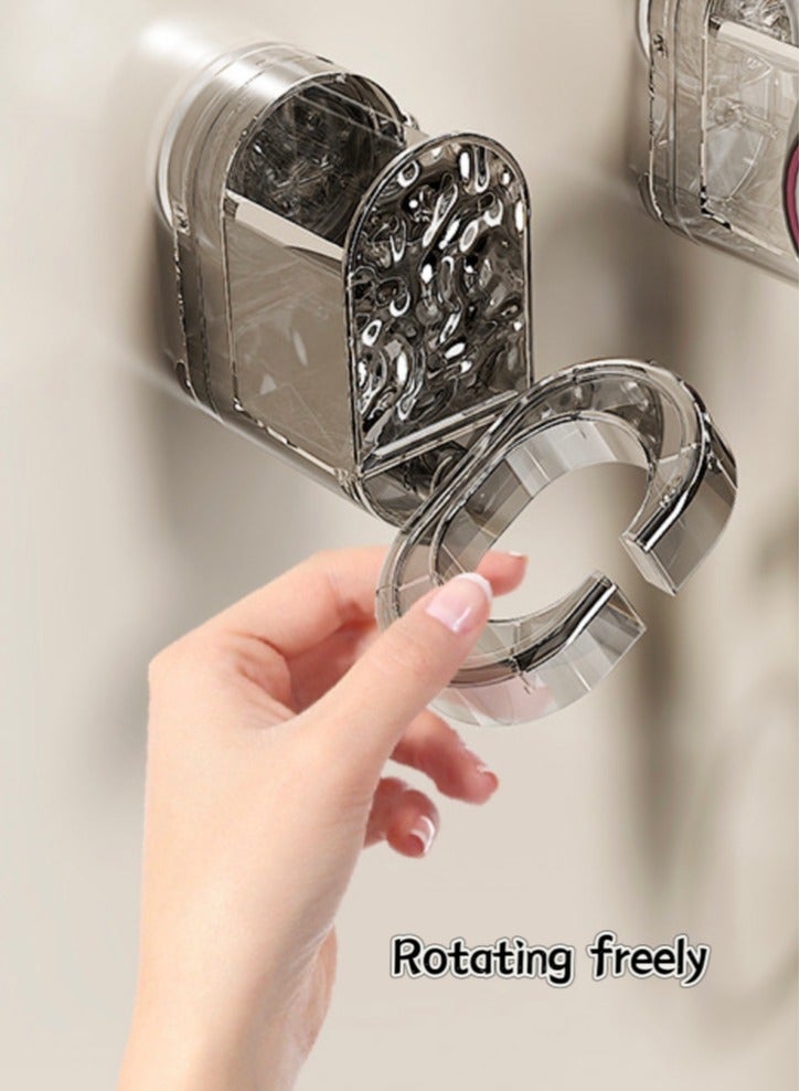 Generic Hair Dryer Holder - Powerful Suction Cup, Rotating, Hands Free, Removable and Reusable for Bathroom （Light black）  - Image 3