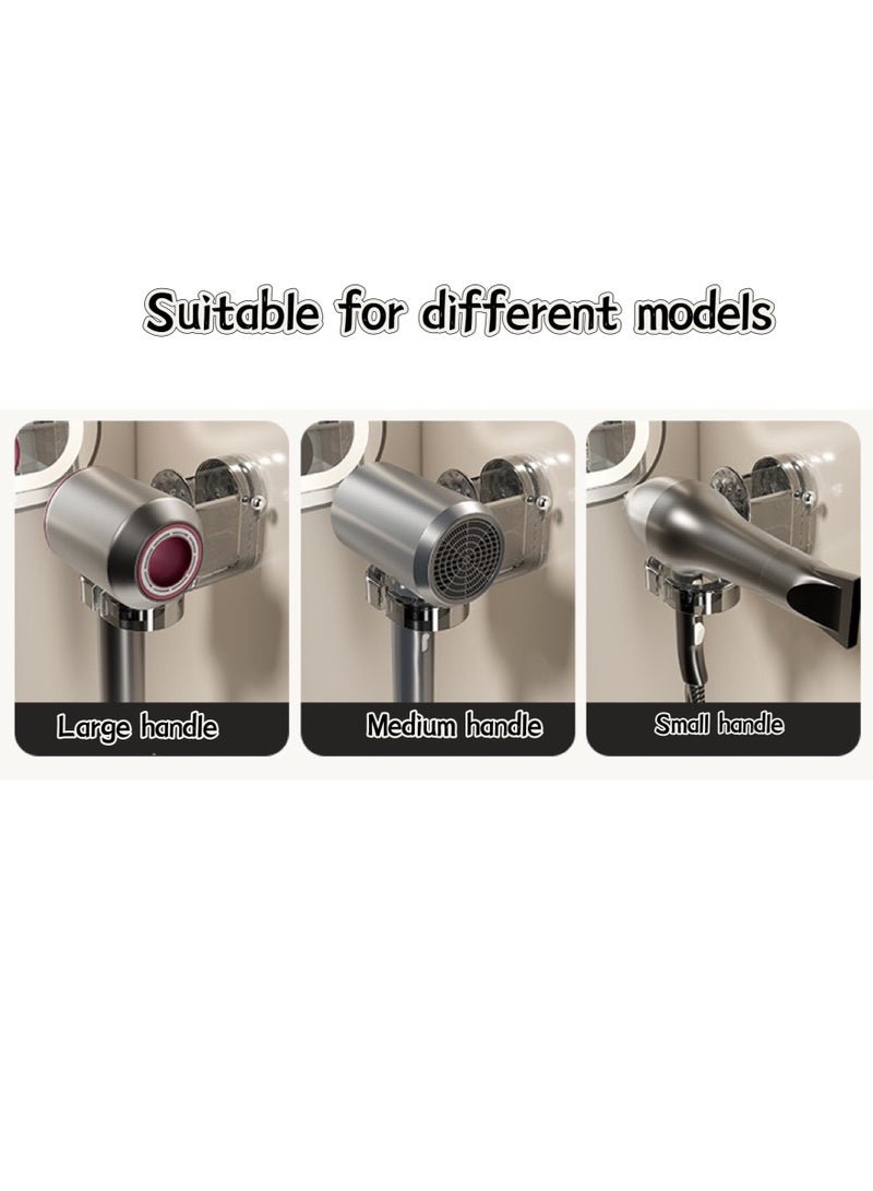 Generic Hair Dryer Holder - Powerful Suction Cup, Rotating, Hands Free, Removable and Reusable for Bathroom （Light black）  - Image 5