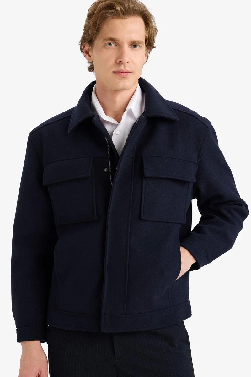 ديفاكتو Regular Fit Shirt Collar Jacket