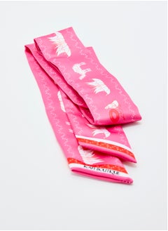 Eid Al Etihad Sadu Pattern Twilly Scarf Pink  - Image 2