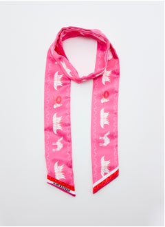 Eid Al Etihad Sadu Pattern Twilly Scarf Pink  - Image 1