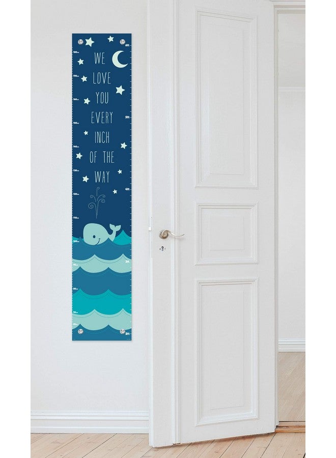 ThisWear Nautical Chart for Kids Love You Every Inch of The Way Aquatic Room Decor Whale Height Growth Chart - Image 3