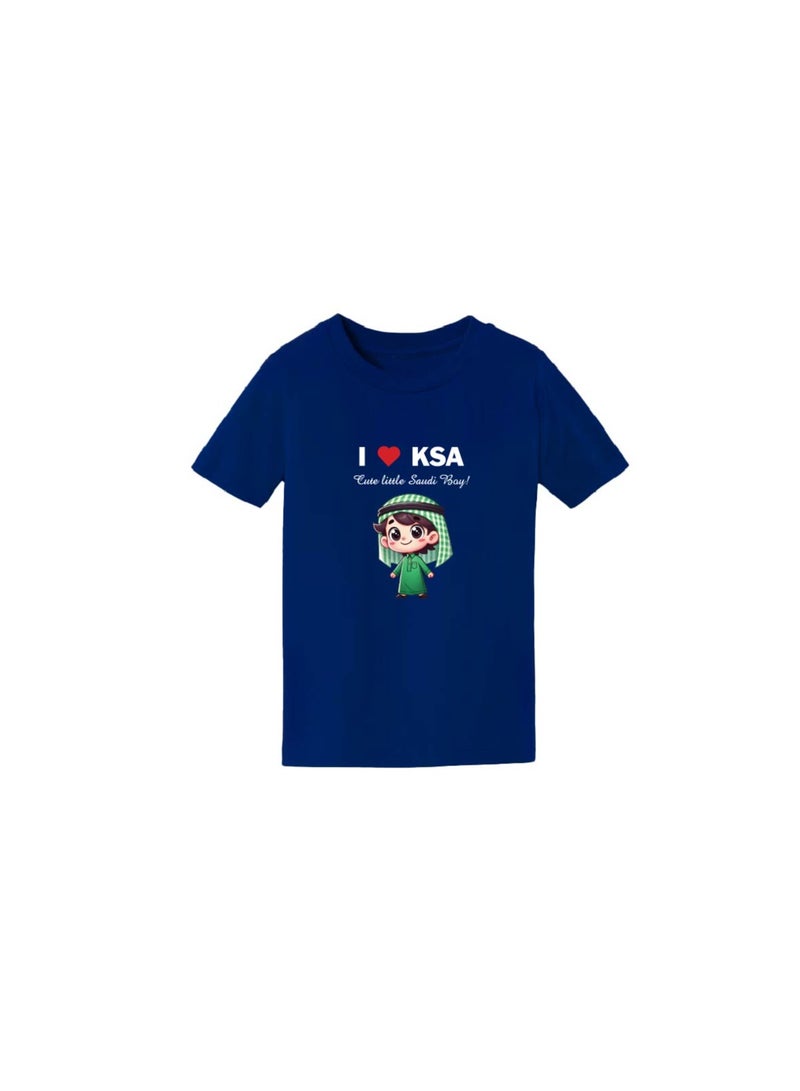 Saudi National Day Tshirt for Boys - Short Sleeve Round Neck Cotton Tshirt - Ideal for National Day Celebrations, School Events - Image 3