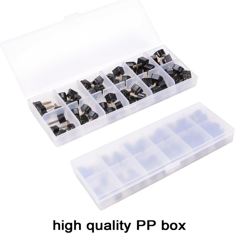luakesa eMingo 24 Pairs High Heels Tips Replacement Shoes Repair Caps with 6 Inch Stiletto Remove Pliers, 6 Size,8,/9/10/11/12/12.5mm,U-Shape, Black - Image 4