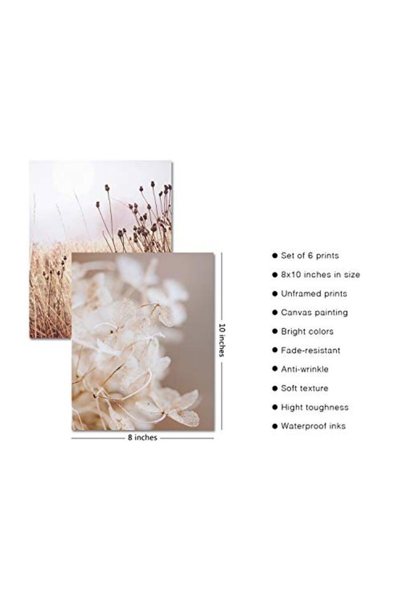 HoozGee Botanical Wall Art Decor Set of 6 Nature photography Art Prints - Image 3