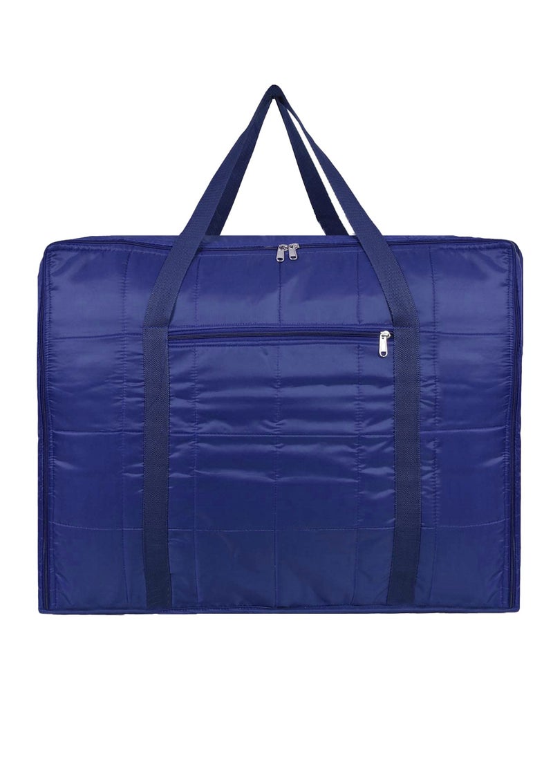 AARON INC AARON INC Parachute Jumbo Underbed Bag Clothes Storage Bag with Zipper Closure and Handle Moisture Proof Multipurpose Toys Blanket Cloth Bag Rectangular Blue Pack of 1  - Image 1