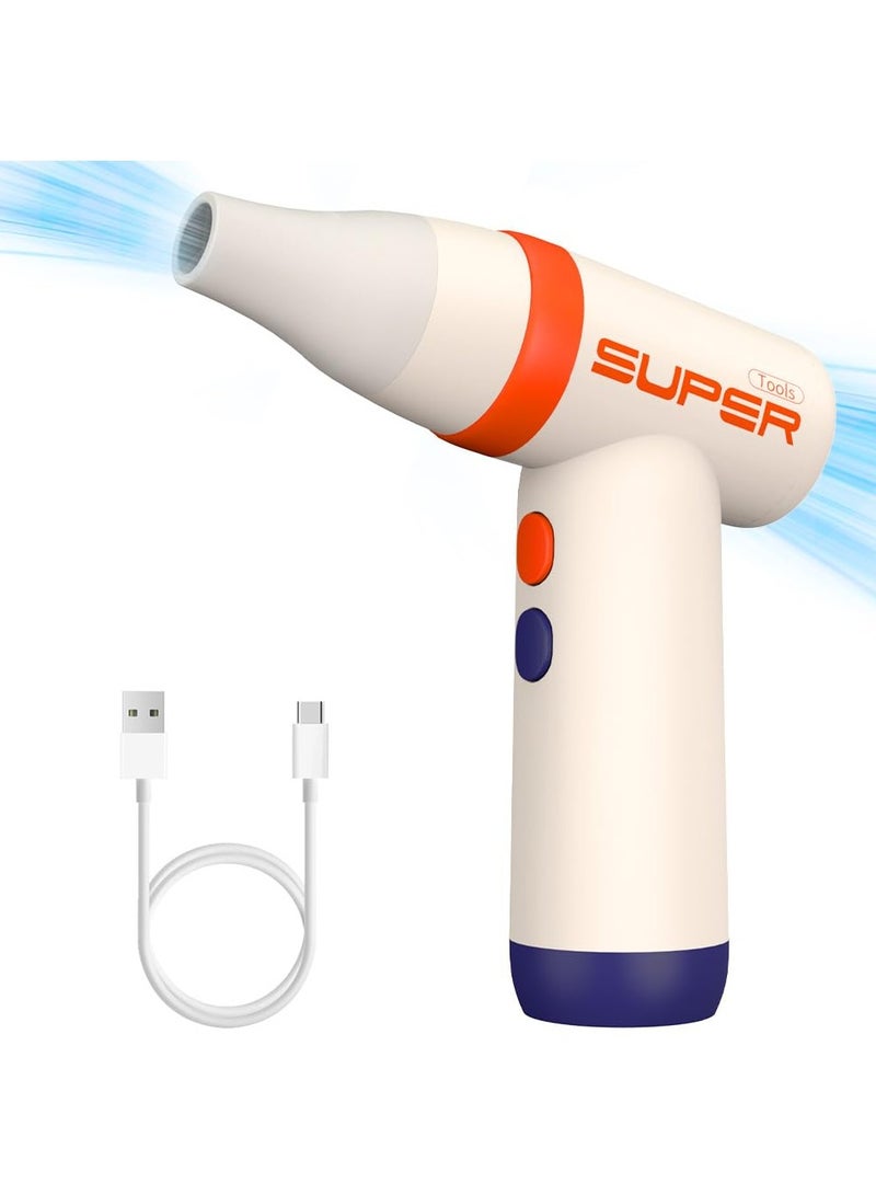 SOLARAE Compressed Air Duster, 100000RPM Mini Electric Air Duster, Multifunctional Portable Jet Dry Blower for Keyboard Cleaner/Computer/Car/Outdoors/BBQ/Camping/Barbershop, Cordless Jet Blower - Image 1