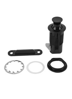 Cabinet Lock Zinc Alloy ABS Secure Round Embedded Push to Open Lock for File Drawer Cupboard Mailbox RV Furniture Black
