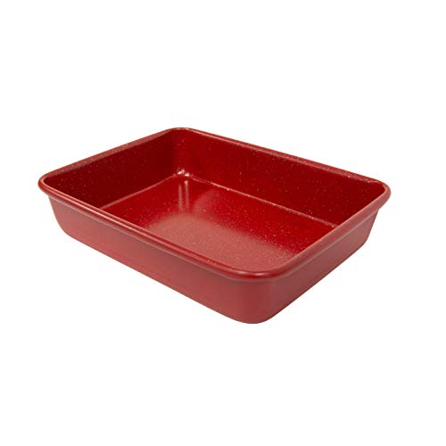 casaWare 8 x 6 x 1.75-Inch Toaster Oven Ultimate Series Commercial Weight Ceramic Non-Stick Coating Pan (Red Granite) - Image 2