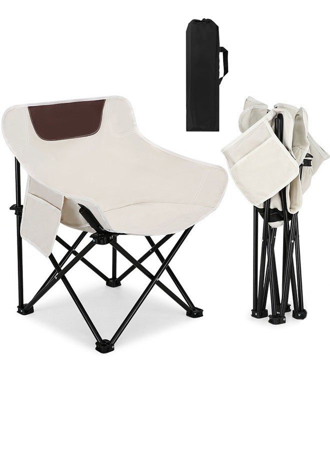 TAPIT Portable Folding Chair for Sauna Fast Folding Chair with Carry Bag and Side Pocket Sauna Chairs for Adults Home Steam Sauna Chairs Carry Chair for Camping Tailgates Beach and Sports (White) - Image 1