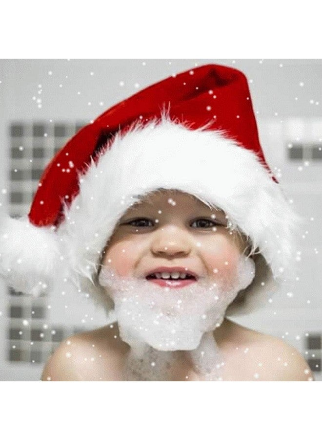 CCINEE CCINEE Kids Santa Hat,Christmas Santa Hat Velvet Plush Red Hat for Holiday Home Decoration Xmas Party Supplies, 1 Pack - Image 4