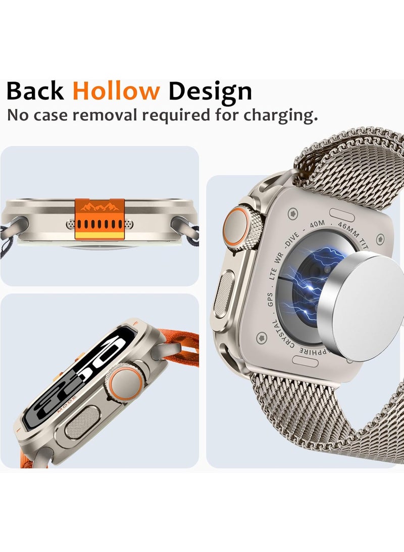 TEMPO Metal Case Compatible with Apple Watch Series 11/10 46mm Case with Back Cover, Rugged Protective Bumper Cover with Back Frame for iWatch 46mm - Titanium - Image 5