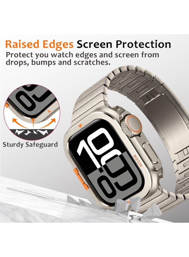 TEMPO Metal Case Compatible with Apple Watch Series 11/10 46mm Case with Back Cover, Rugged Protective Bumper Cover with Back Frame for iWatch 46mm - Titanium - Image 4
