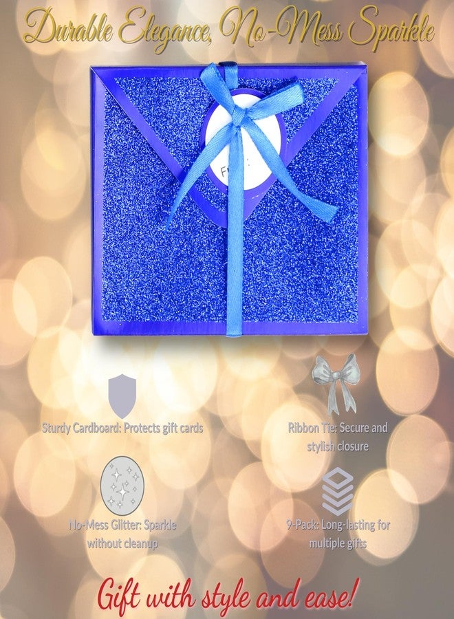 Iconikal 9-Pack No-Mess Glitter Decorative Wrapped Gift Card Holder Boxes with Ribbons Elegant Birthday Corporate Holiday Mother's Father's Day - Image 5