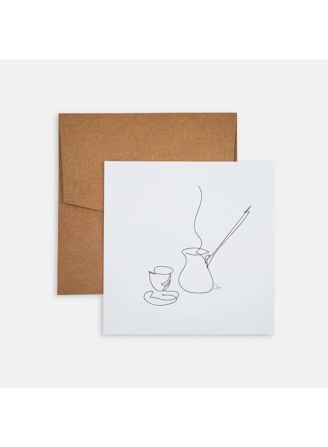 PK Design Mini Poster Line Drawings Turkish Coffee - Image 1