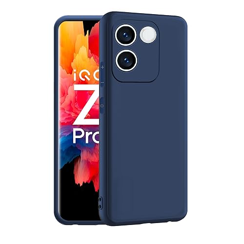 CEDO Back Cover for iQOO Z7 Pro (5G) / Vivo T2 Pro (5G) | Camera Bump Protection & Inner Velvet Fabric Lining | Ultra Slim Matte Soft Rubberised Case Cover (Blue) - Image 1
