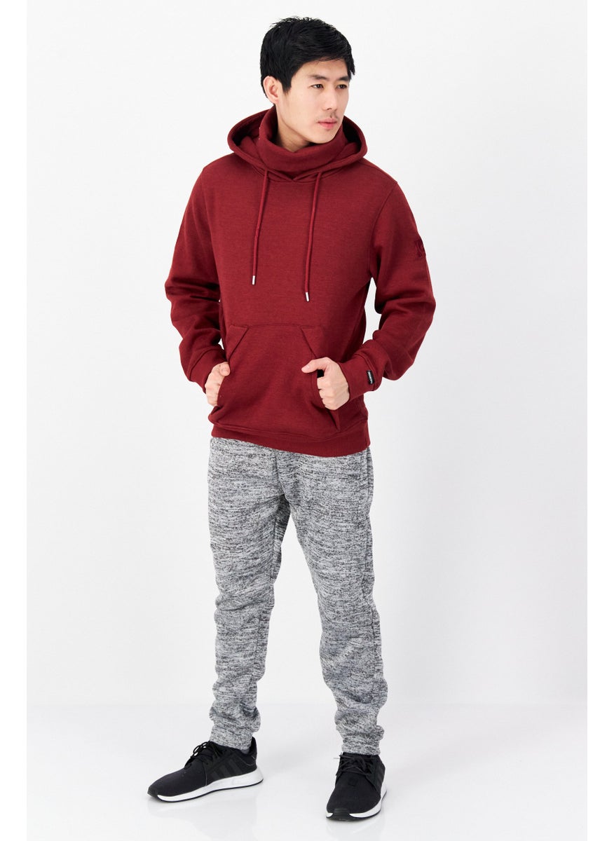 DUCK AND COVER Men Hooded Front Pocket Fleece Sweatshirts, Russet  - Image 2