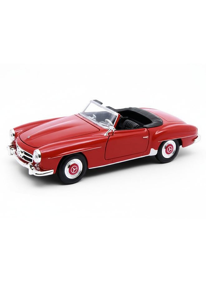 Welly Vintage 1:24 Scale Mercedes-Benz 190 SL Roadster Die-Cast - Classic Red Convertible Heritage Model - Image 5