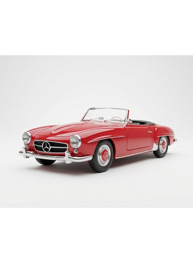 Welly Vintage 1:24 Scale Mercedes-Benz 190 SL Roadster Die-Cast - Classic Red Convertible Heritage Model - Image 3