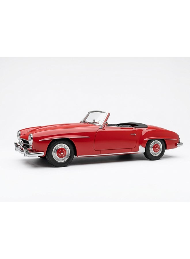 Welly Vintage 1:24 Scale Mercedes-Benz 190 SL Roadster Die-Cast - Classic Red Convertible Heritage Model - Image 2