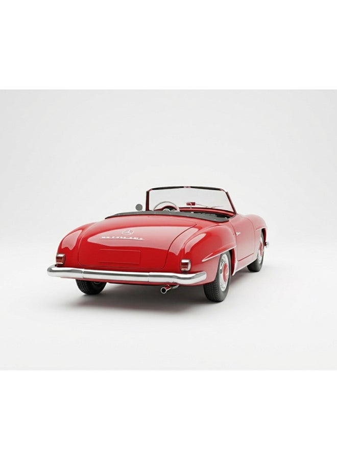 Welly Vintage 1:24 Scale Mercedes-Benz 190 SL Roadster Die-Cast - Classic Red Convertible Heritage Model - Image 4