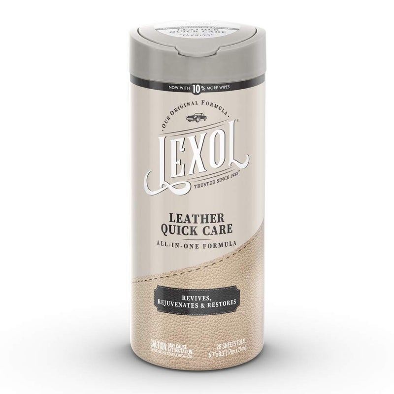 Lexol All Leather Quick Care All-in-One Formula, Best Leather Cleaner and Conditioner, for Use on Apparel, Furniture, Auto Interiors, Shoes, Bags, 30-Count Sheet Wipes,E301500100 , white - Image 1