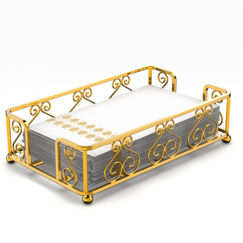 LEVIMETREE Gold Guest Towels Holder for Bathroom - Bathroom Napkin Holder for Paper Hand Towels, Disposable Hand Towels Holder for Bathroom, Paper Napkins Tray, Napkin Holders for Paper Napkins - Image 1
