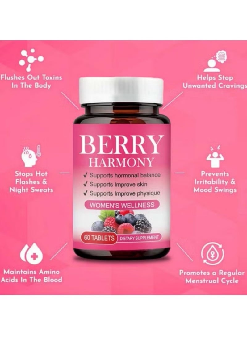BERRY HARMONY Women Wellness Balance Female Hormones 60 Tablets - Image 3