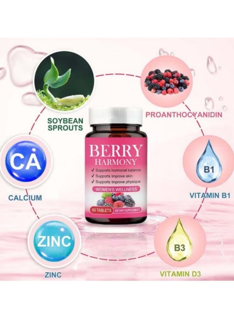 BERRY HARMONY Women Wellness Balance Female Hormones 60 Tablets - Image 4