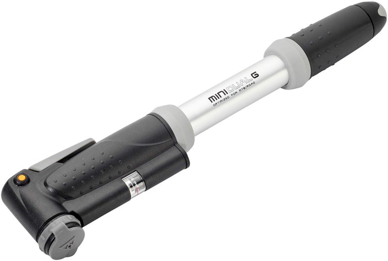 Topeak Mini Dual G Bike Pump with Gauge, Silver, 10.8” x 1.5” x 0.7” - Image 1