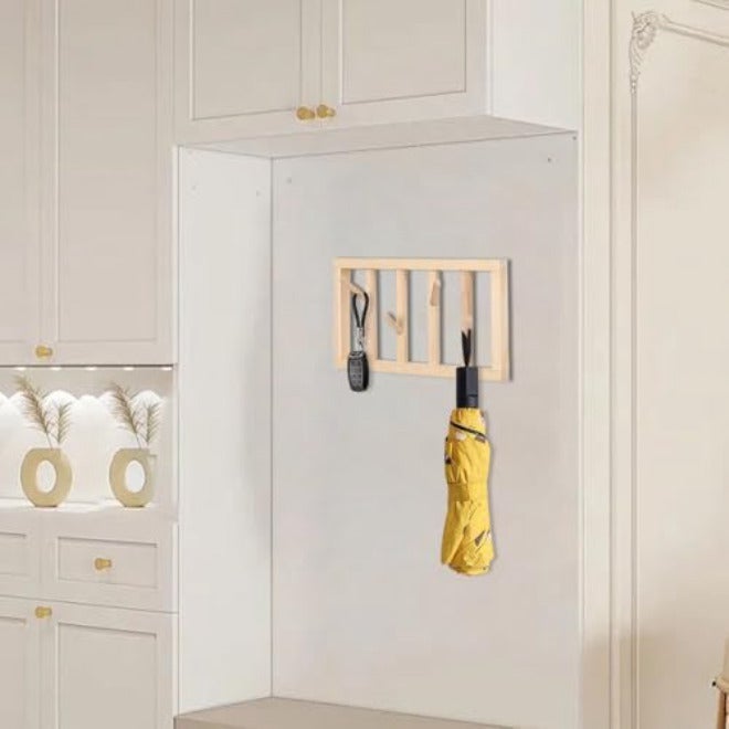 Coat Hooks for Wall | Wooden 360 Rotatable Holder,Clothes Wall Hooks Decorative Rack,for Towel Hat Key Entryway Living Room Bedroom Bathroom Kitchen Office Apartment Home Storage - Image 2