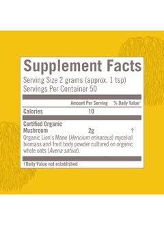Om Mushroom Superfood Lion Mane Organic Mushroom Powder 3.5 Ounce 50 Servings Fruit Body And Mycelium Nootropic For Memory Support Focus Clarity Nerve Health Creativity And Mood  - Image 5