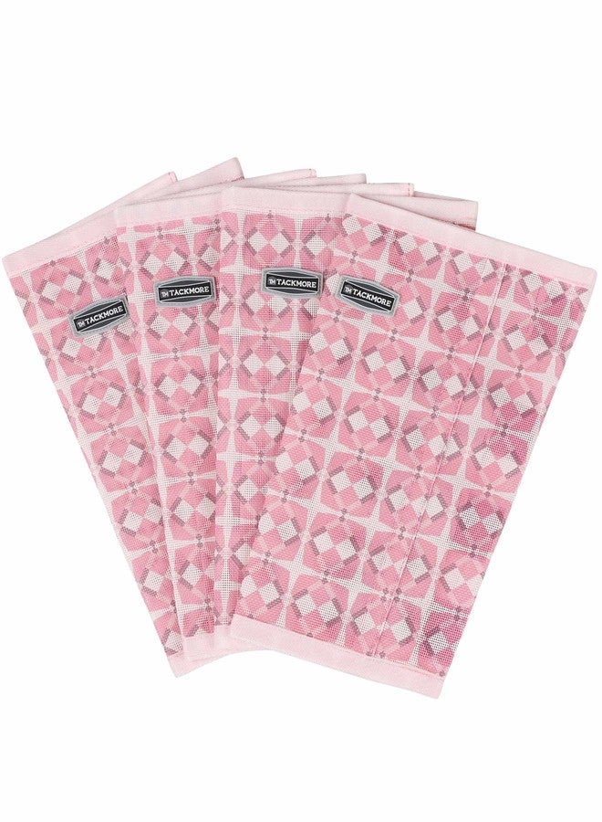 Tackmore Horse Fly Boots, Loose-Fitting Breathable Mesh Fly Leggings for Horses, Anti-Sag Stomp-Reducing Set of 4 -Pink Print Pony - Image 1