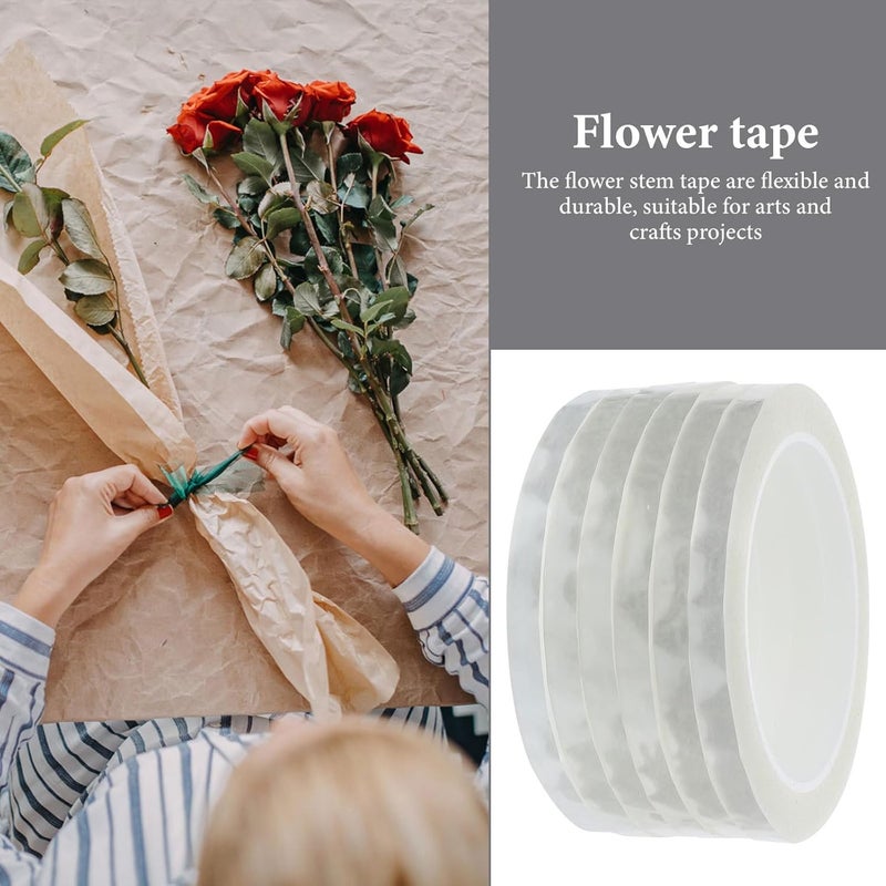 Floral Tape 6 Rolls 8mm X 66m Waterproof Bouquet Stem Wrapping Tape for Florist Craft Supplies and Flower Arranging - Image 3