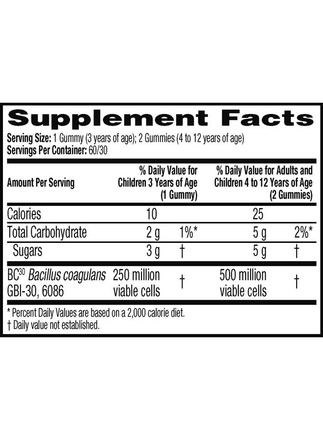 Digestive Advantage Kids Probiotic Gummies For Digestive Health, Daily Probiotics For Kids, Support For Occasional Bloating, Minor Abdominal Discomfort & Gut Health, 60ct Natural Fruit Flavors - Image 2