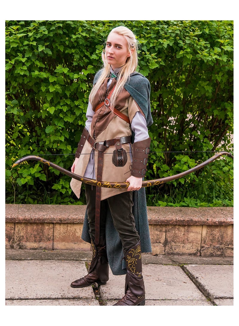 Medieval Knight Accessories, 2 Pcs Medieval Viking Belt Medieval Faux Leather Belt Pouch, Renaissance Leather Belt Medieval Bag Renaissance Accessories, Brown, Retro - Image 4