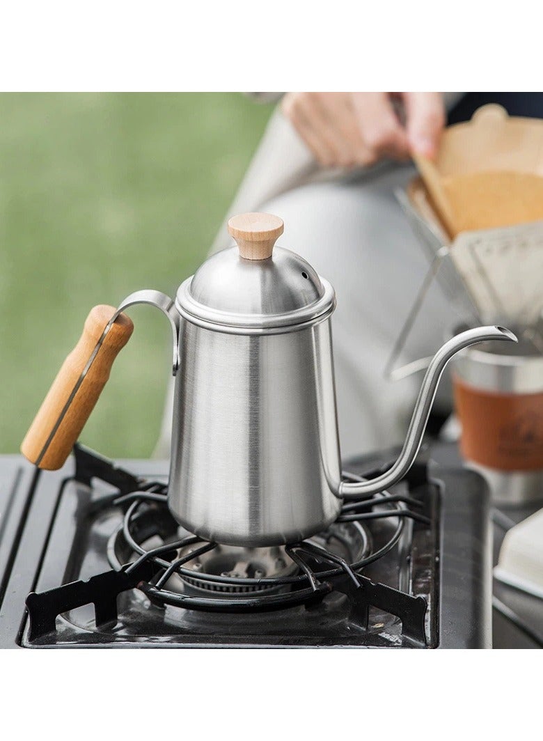 عام **إبريق قهوة 650 مل - من الفولاذ المقاوم للصدأ مع مقبض مقاوم للحرارة، صب دقيق للمنزل والمكتب والمقاهي لتحضير القهوة والشاي** - Image 4