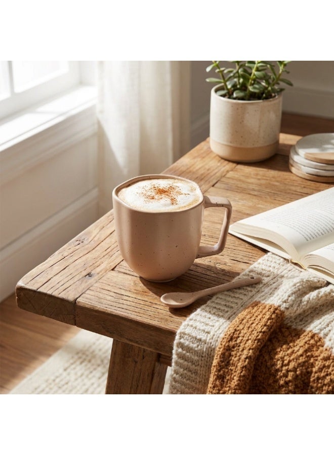 Ariane Earth Dark Sand Dotts Fine Porcelain Cup, Premium Non-Stackable Coffee Cup - Image 2