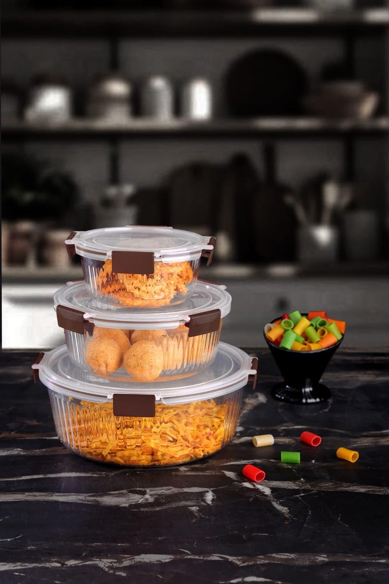 Qshare 3 Pcs Fridge Storage Container - BPA Free Plastic Kitchen Storage Box for Grains, Dry Fruits, Snacks, Vegetables, Airtight Fresh Keeper Containers Set (700ml, 1200ml, 1800ml) - Image 4
