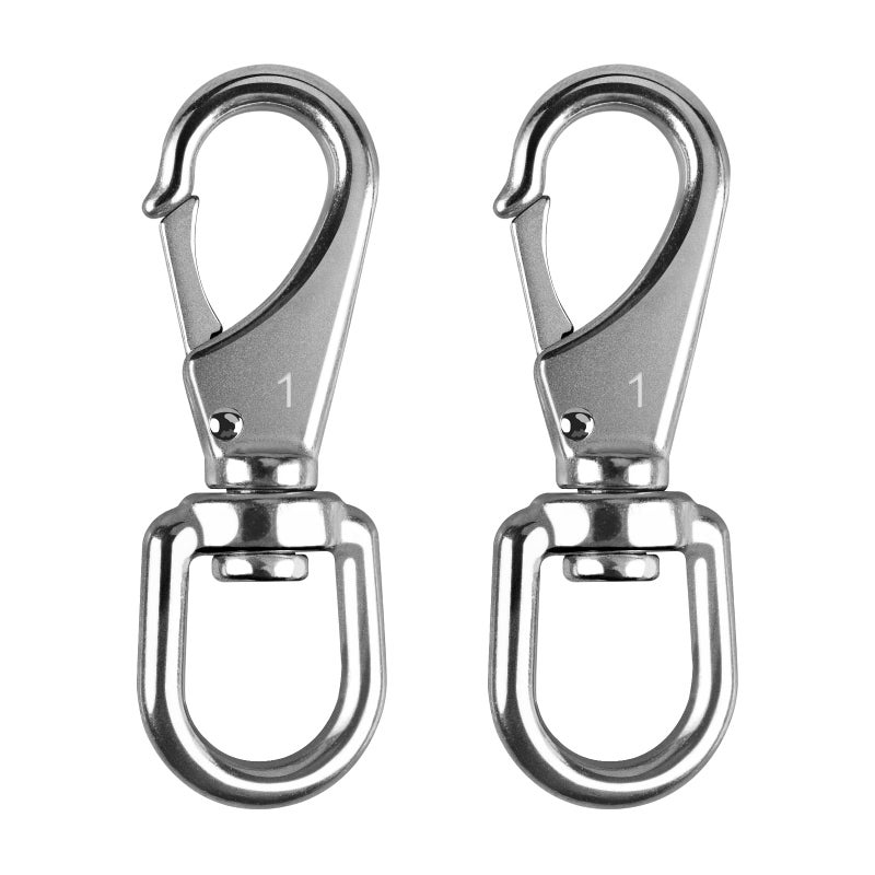 KINLINK 304 Stainless Steel Swivel Snap Hooks, 2 Pack 3.5 Inch Flag Pole Clips, Heavy Duty Spring Snap Hooks for Flagpole Rope, Dog Leash, Keychain, Boat Anchor Rope, Bird Feeder - Image 1